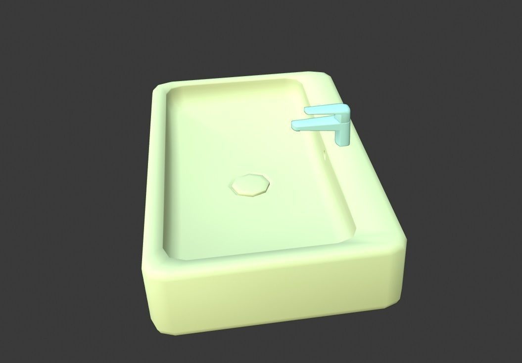 bathroom sink Low-poly 3D model_8