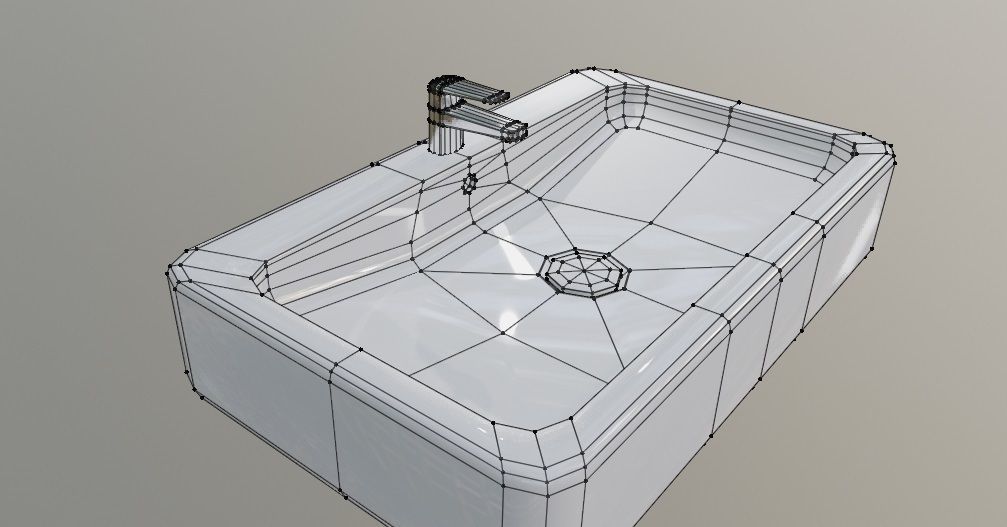 bathroom sink Low-poly 3D model_7