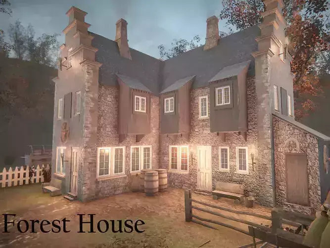 Forest House Low-poly 3D model