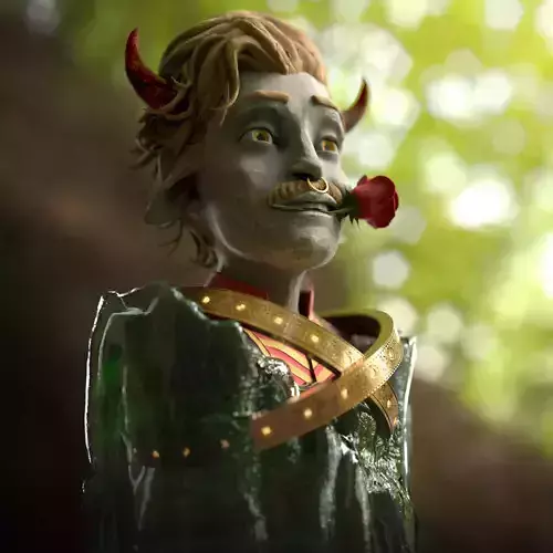 Colored 3D Printable Statue Zodiac Sign Taurus Free low-poly 3D model