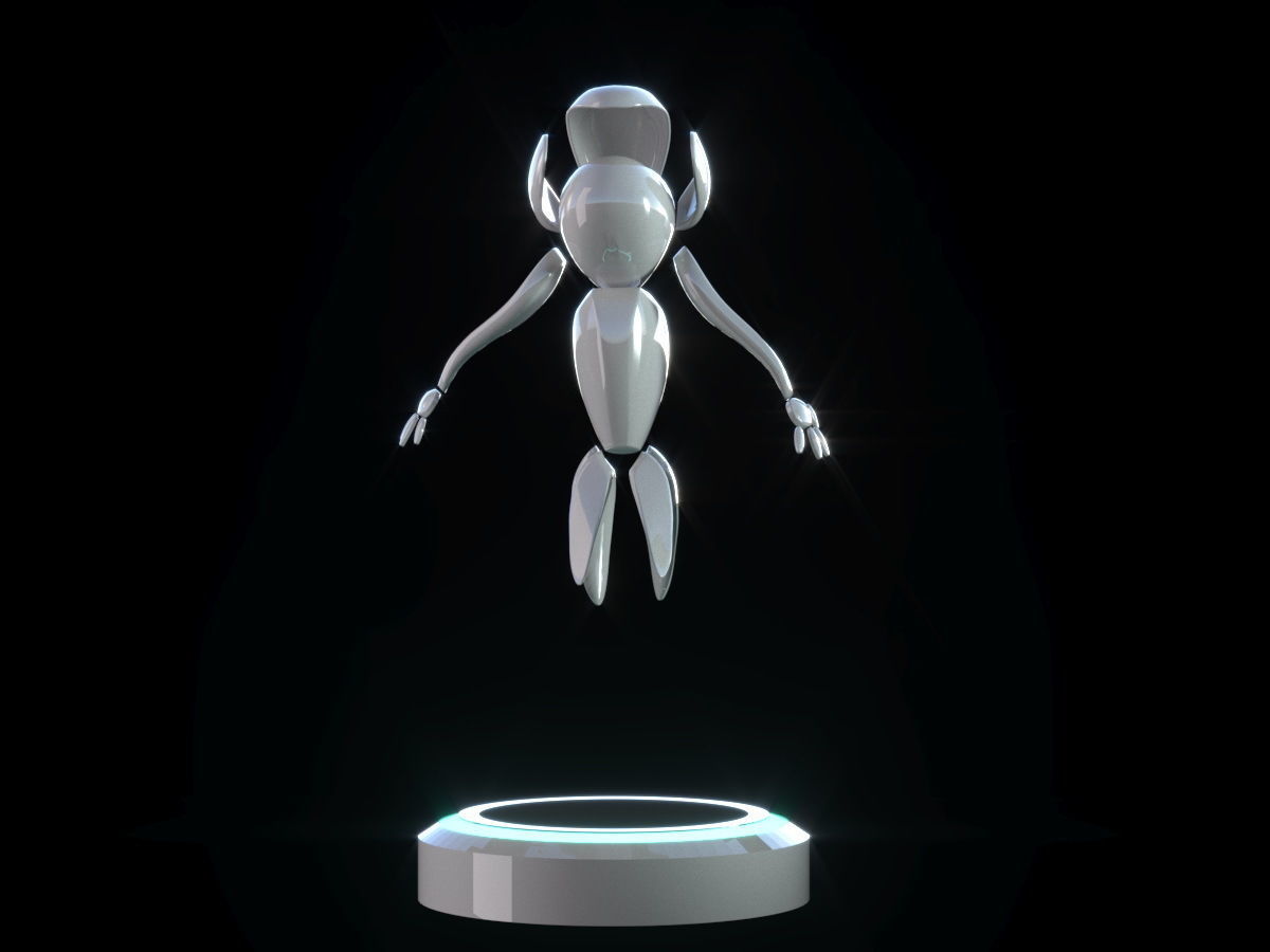 robot futuristic Low-poly 3D model_3