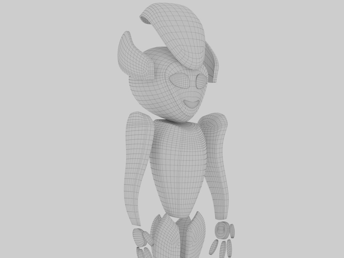 robot futuristic Low-poly 3D model_5