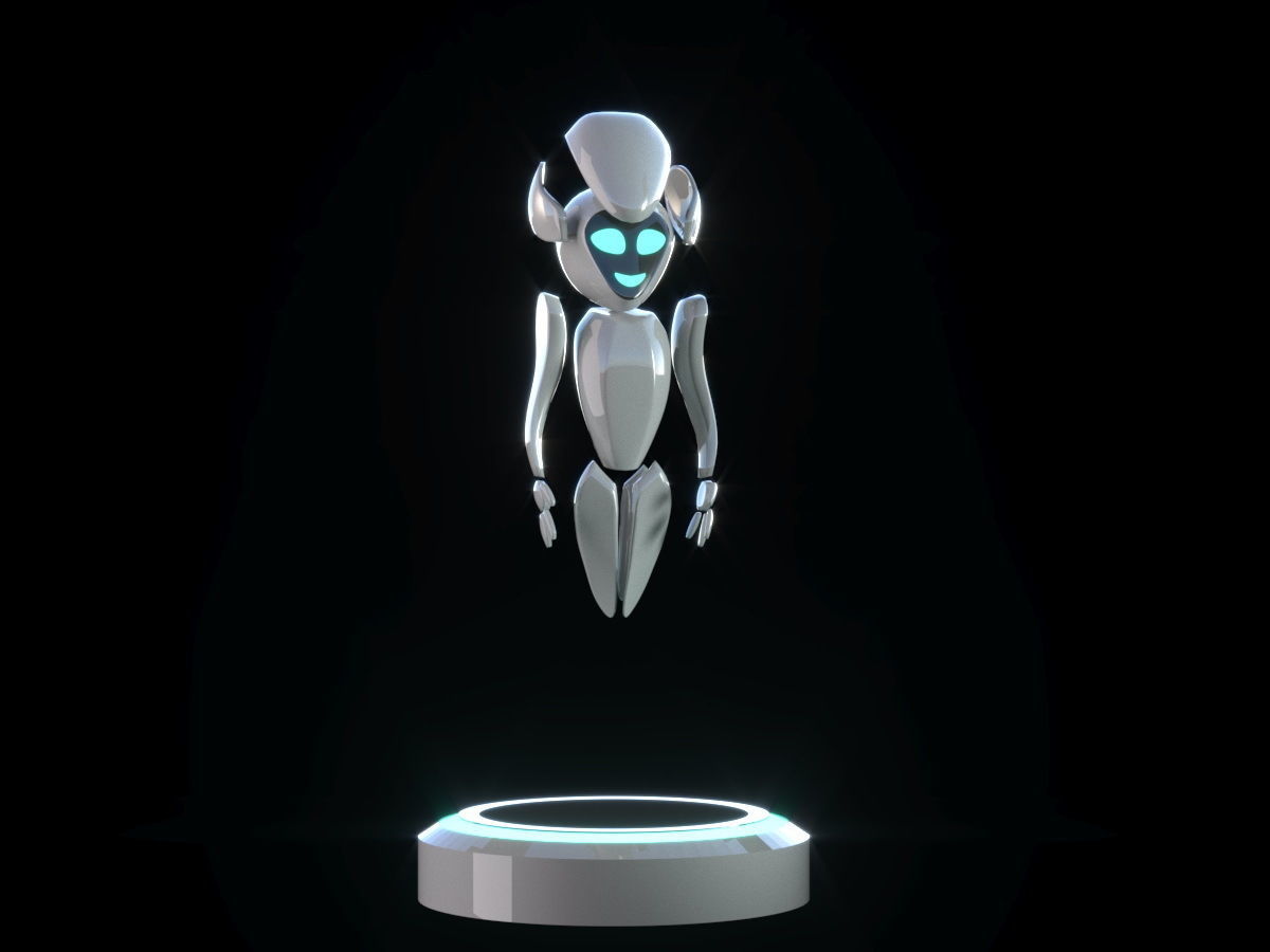 robot futuristic Low-poly 3D model_1