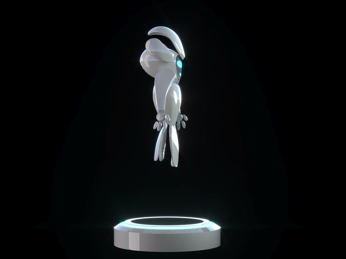 robot futuristic Low-poly 3D model_2