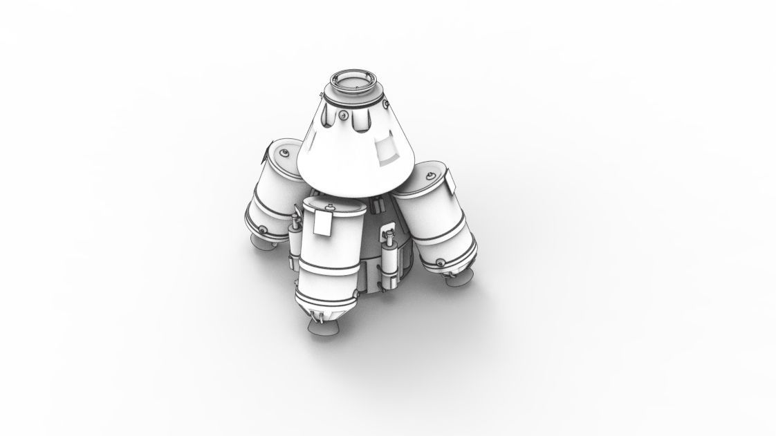 KSP Super Heavy Lander Spaceship 3D print model_3