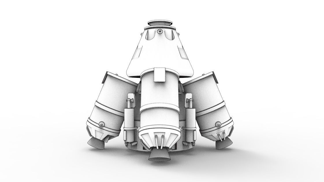 KSP Super Heavy Lander Spaceship 3D print model_2