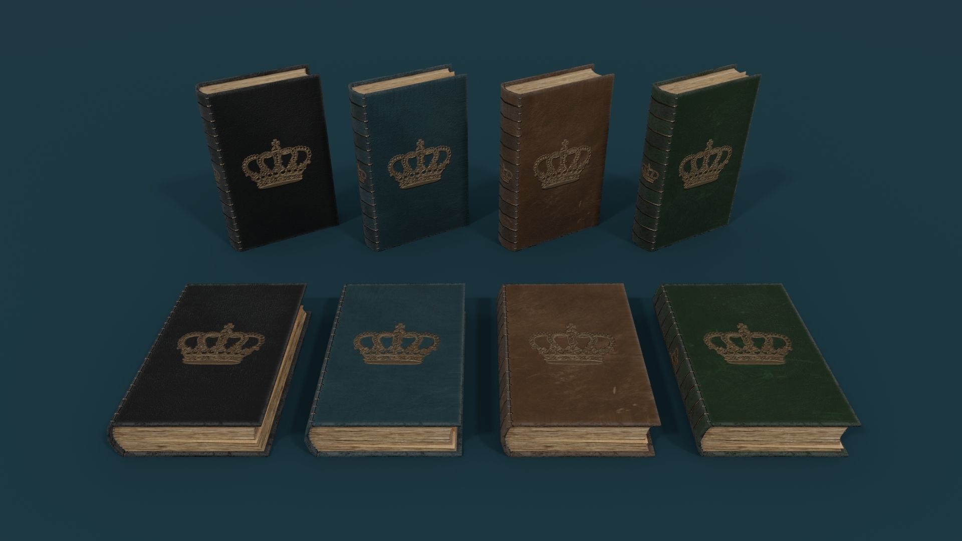 Medieval Books PBR 1  Low-poly 3D model_7