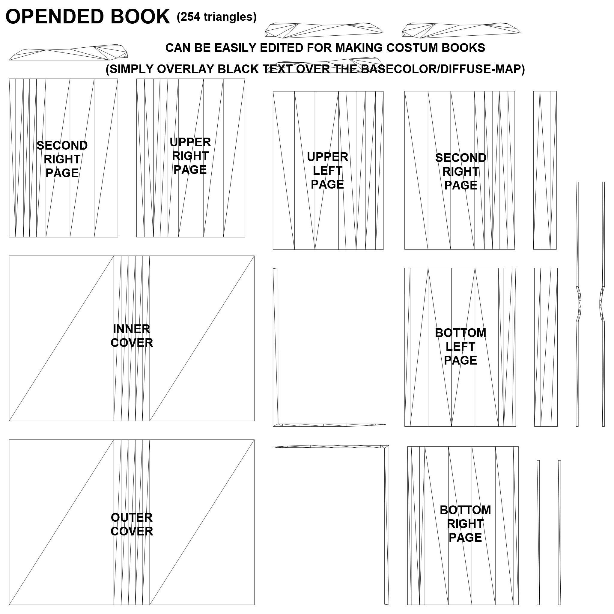 Medieval Books PBR 1  Low-poly 3D model_11