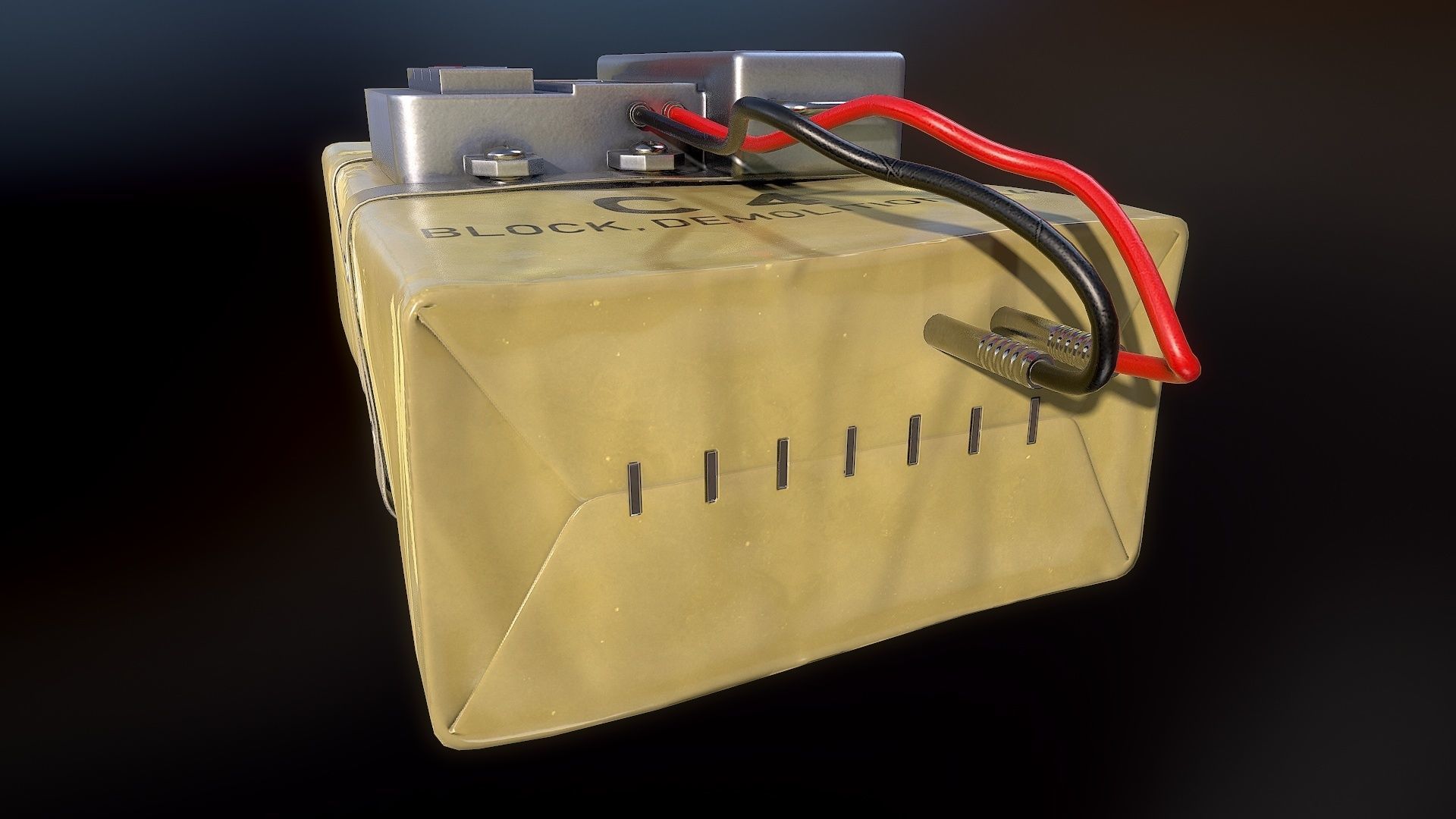 Plastique C4 Bomb Low-poly 3D model_6