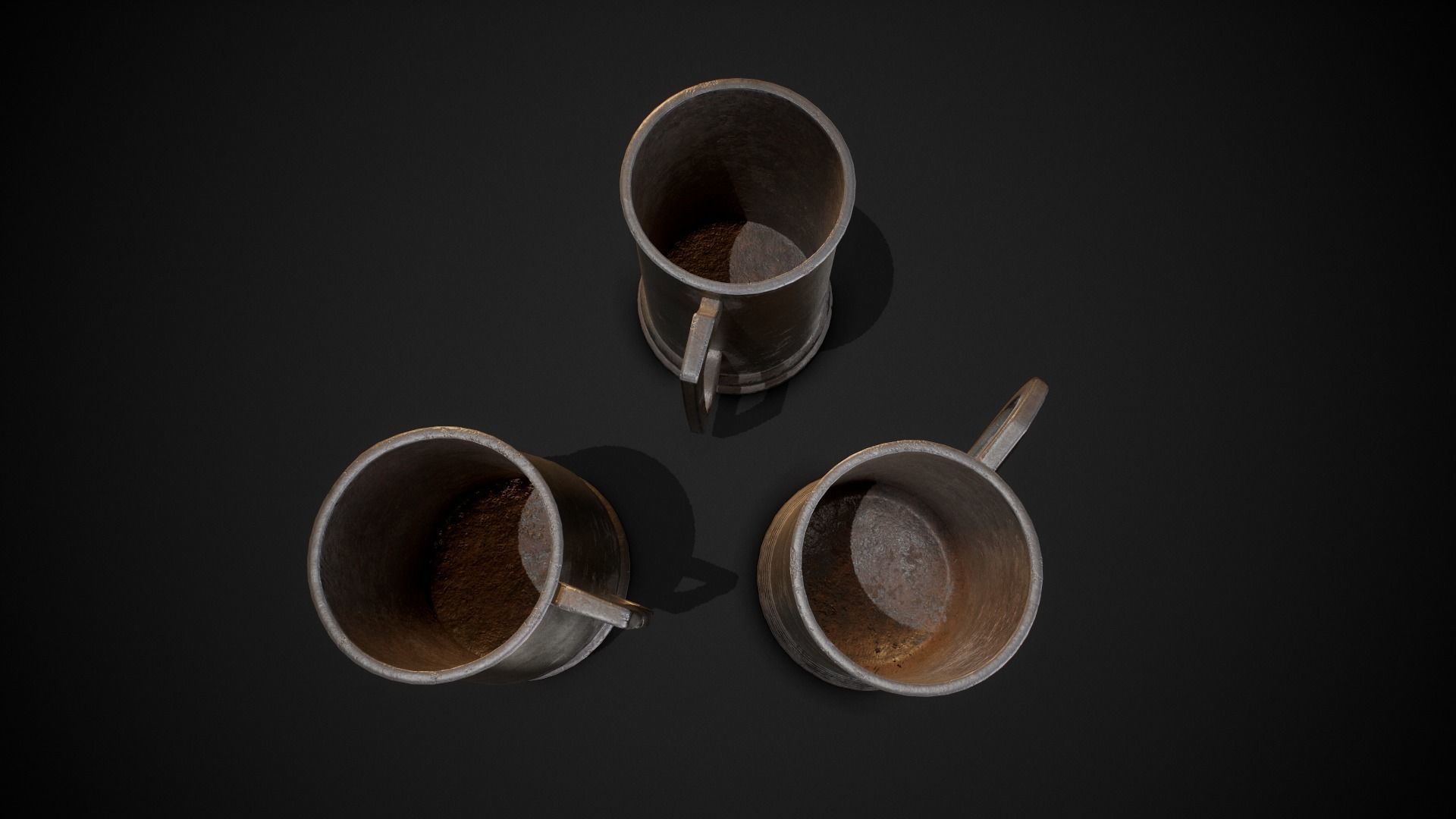 PBR Old Tankards Low-poly 3D model_4
