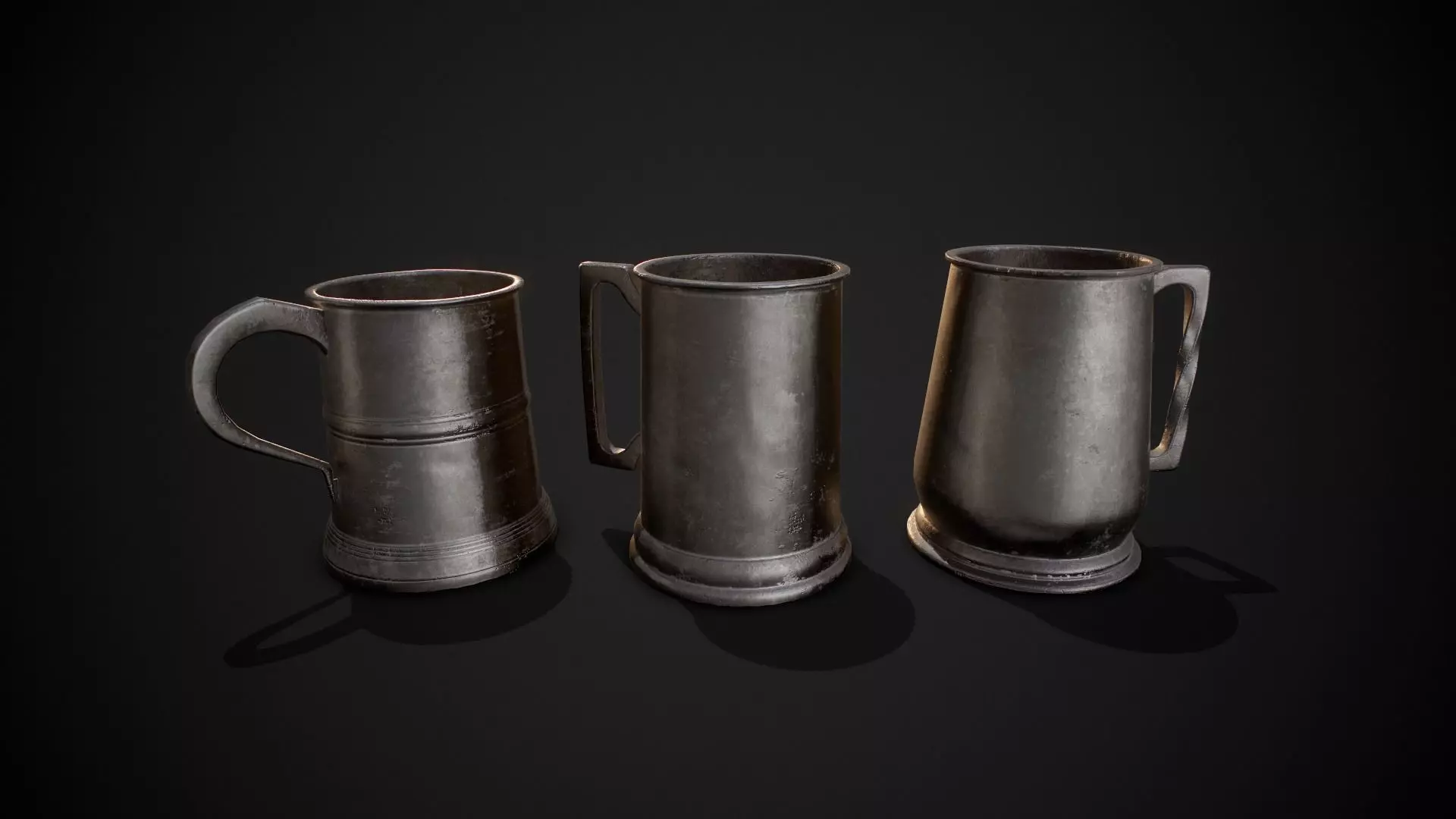 PBR Old Tankards Low-poly 3D model_0