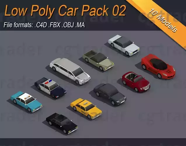 Low Poly Car Pack 02 Isometric