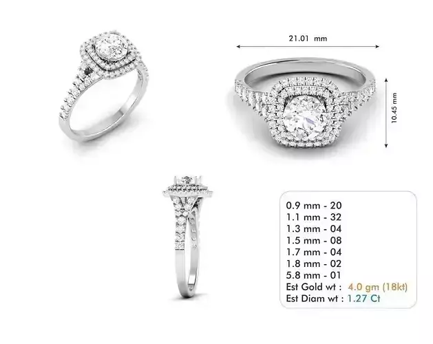 3dm file diamond engagement ring with measurements