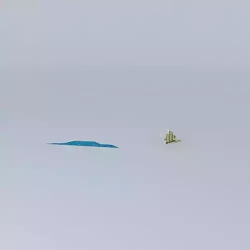 Beach fabric sunshade 3D model