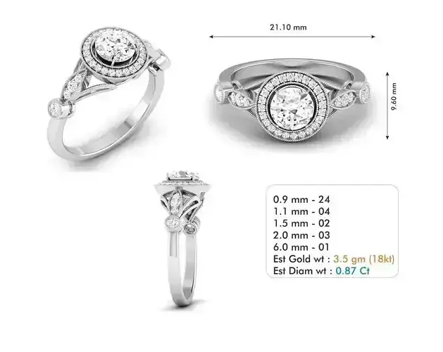 3dm file oval diamond engagement ring