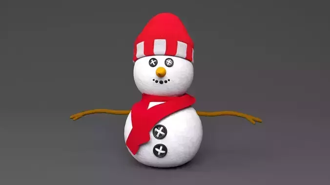 snowman Low-poly 3D model