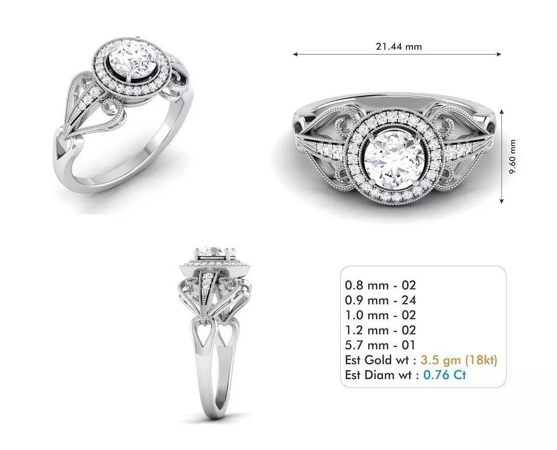 3dm file oval diamond engagement ring 3D model_0