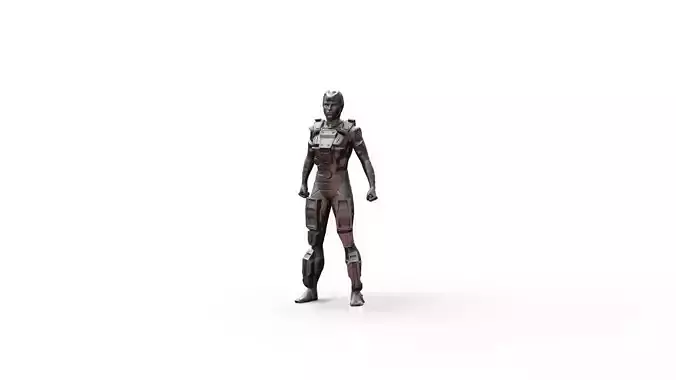 Sci Fi Futuristic Pilot Female Character 3D print model