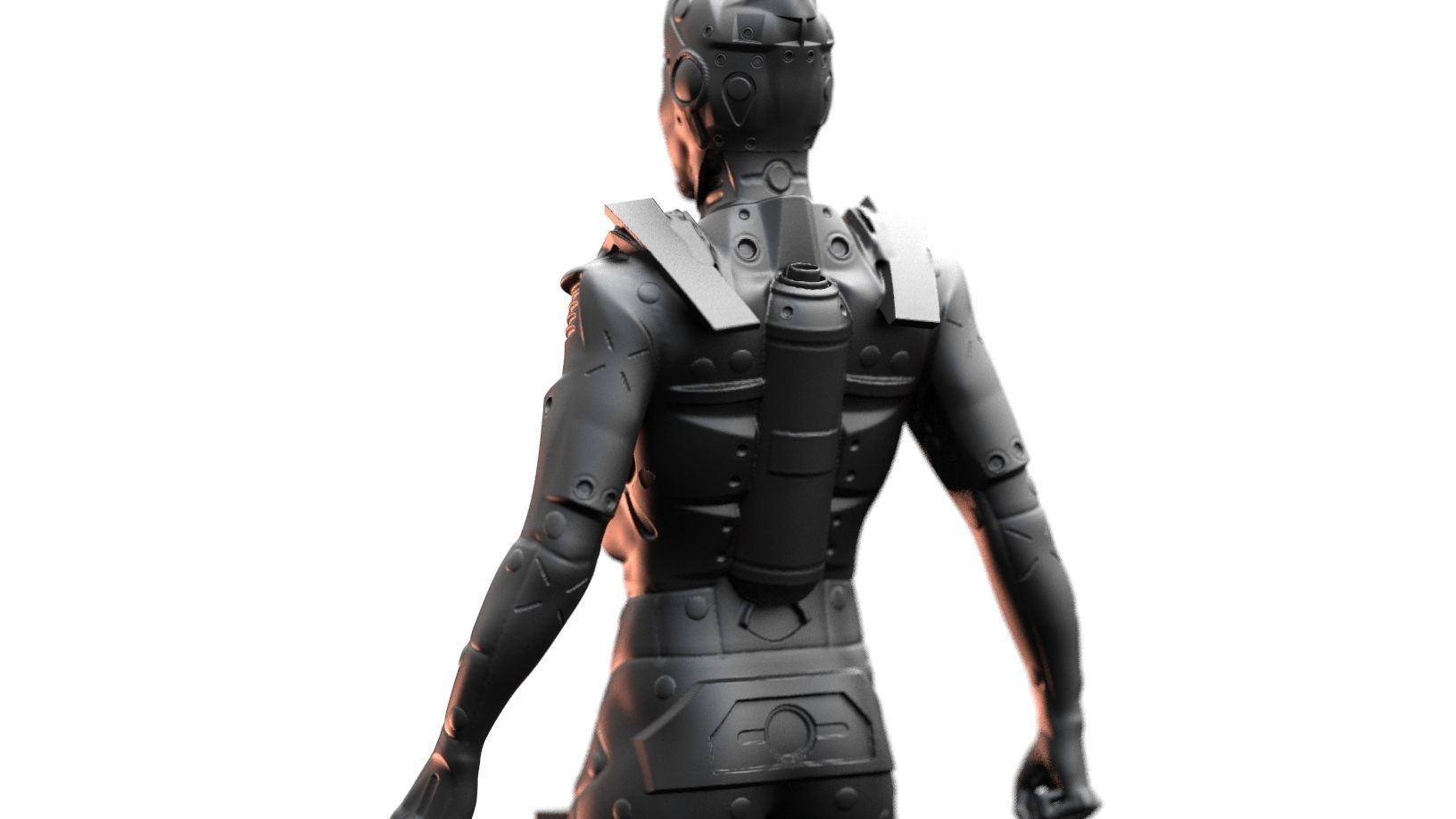 Sci Fi Futuristic Pilot Female Character 3D print model_4