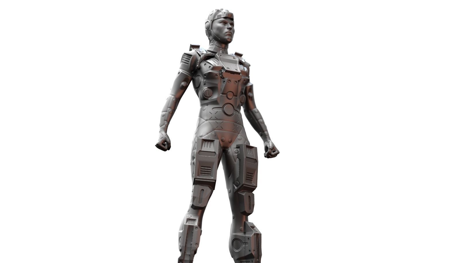 Sci Fi Futuristic Pilot Female Character 3D print model_2