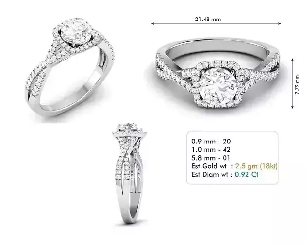 3dm file diamond engagement ring with measurements