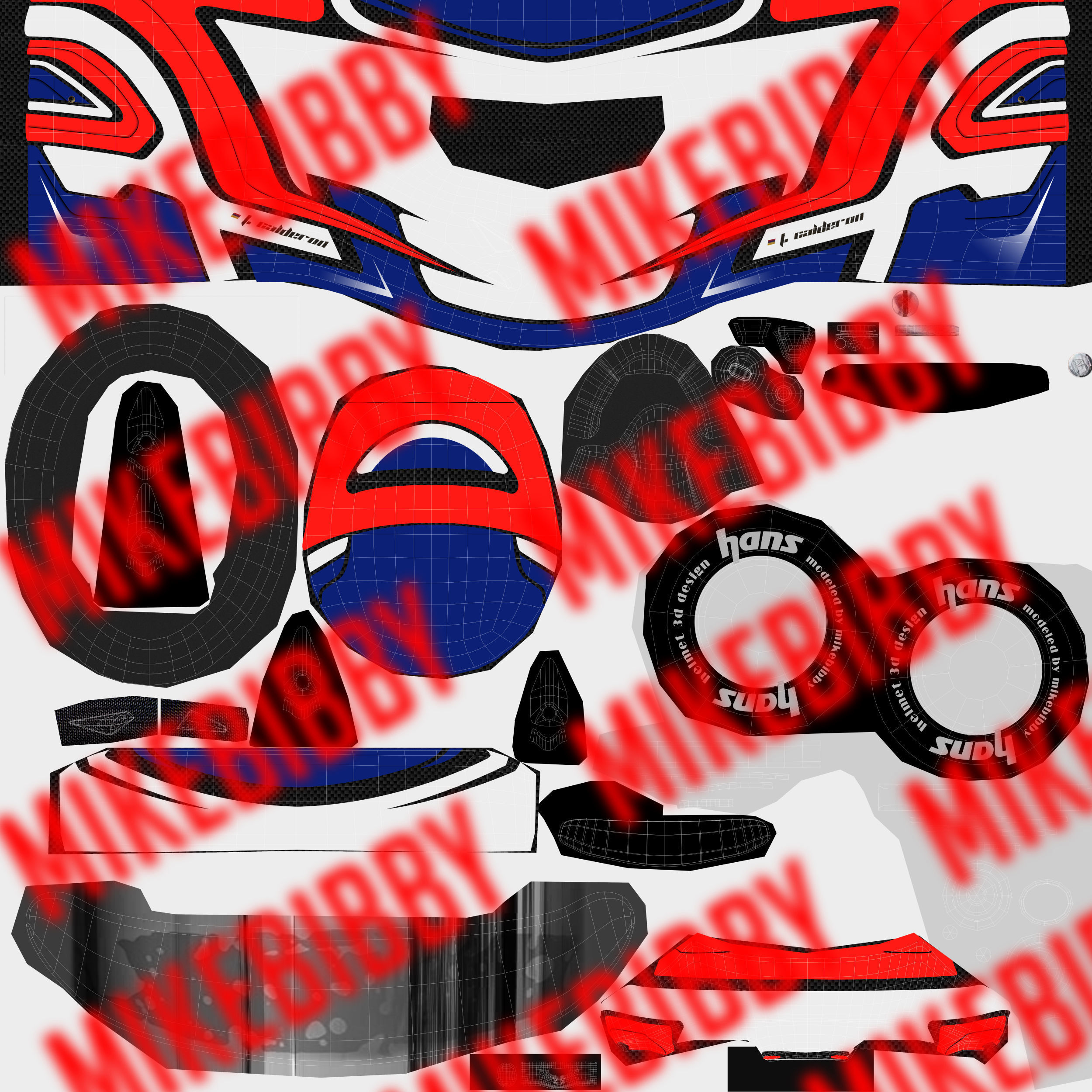 Calderon helmet 2018 Low-poly 3D model_13