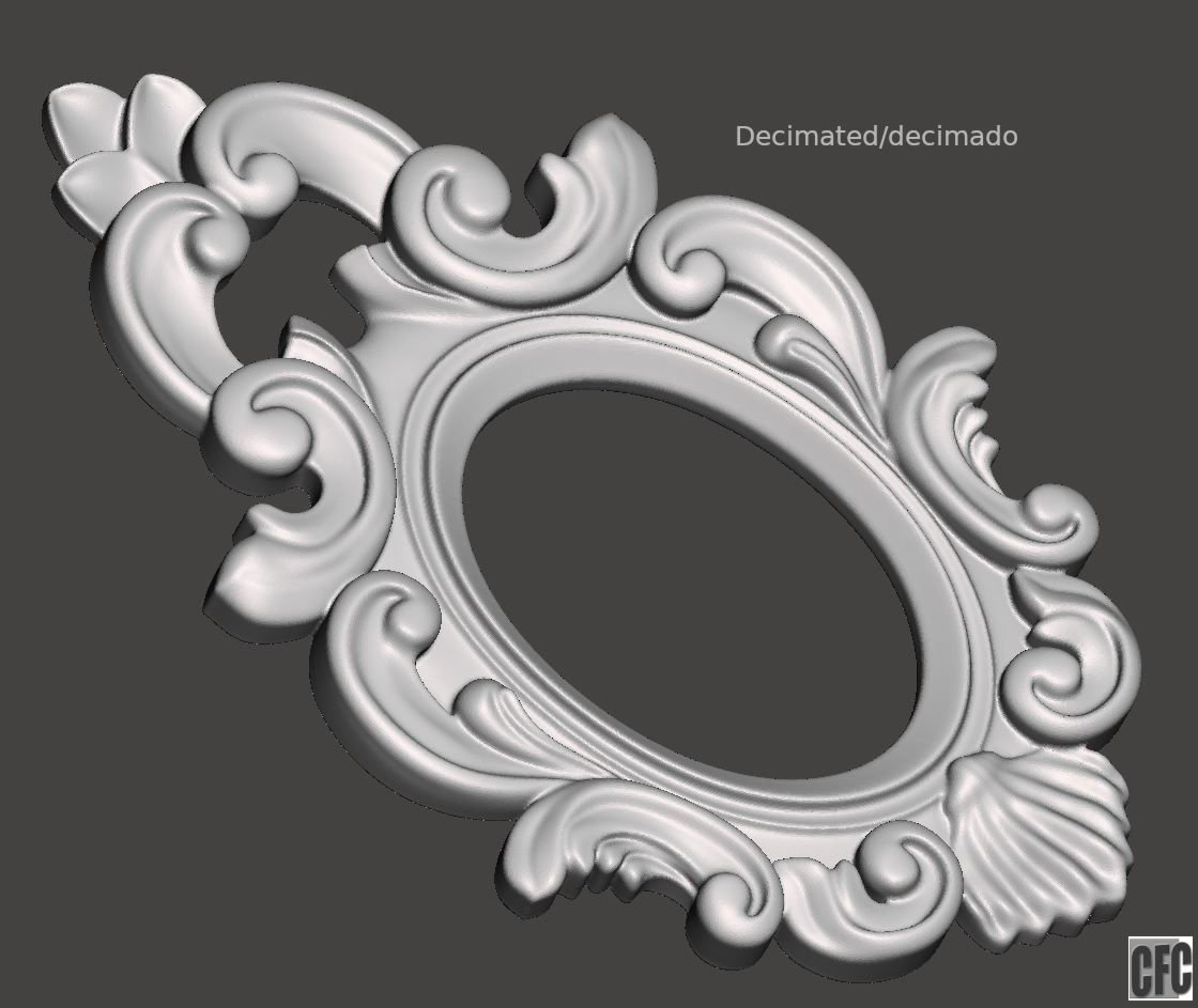 Frame for mirrors or pictures - 3d model for CNC 3D print model_21