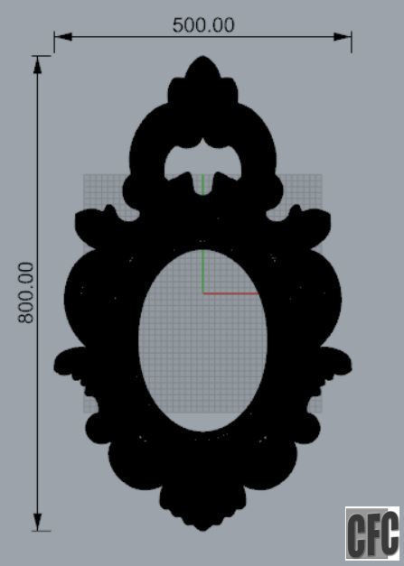 Frame for mirrors or pictures - 3d model for CNC 3D print model_14