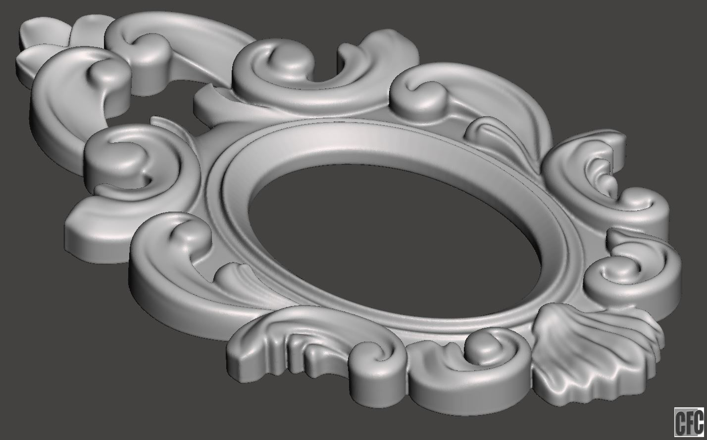 Frame for mirrors or pictures - 3d model for CNC 3D print model_5