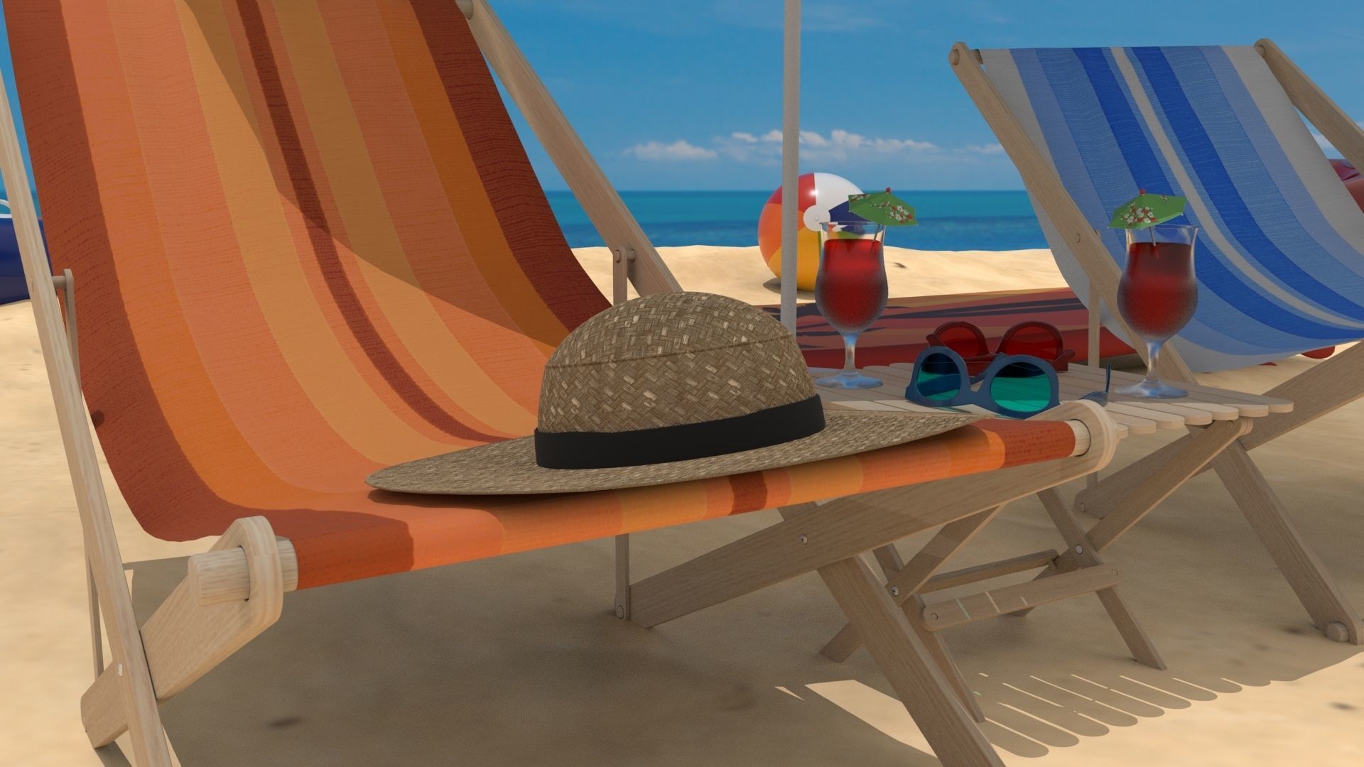 The Beach ring and ball 3D model_6