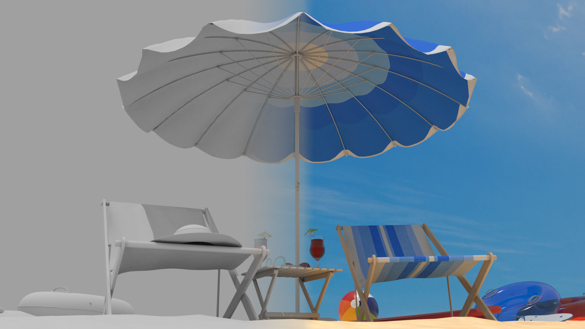 The Beach ring and ball 3D model_4