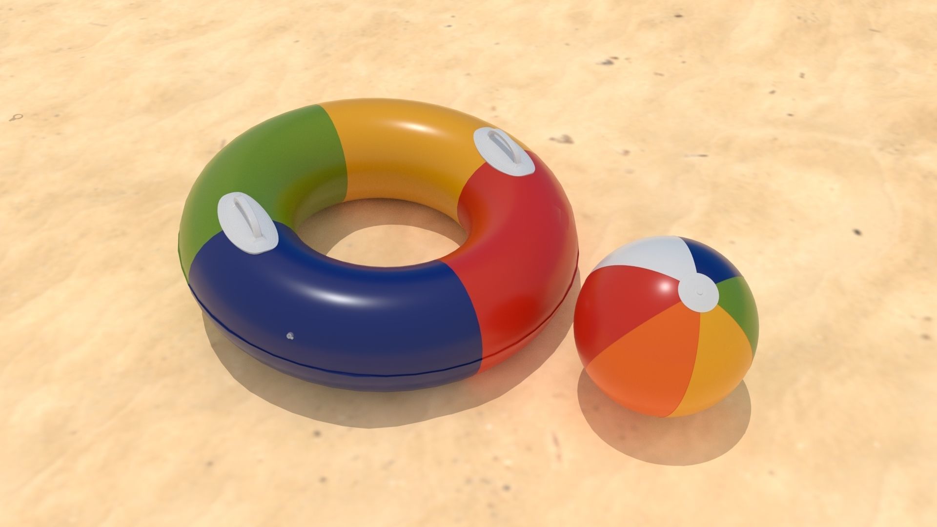 The Beach ring and ball 3D model_10
