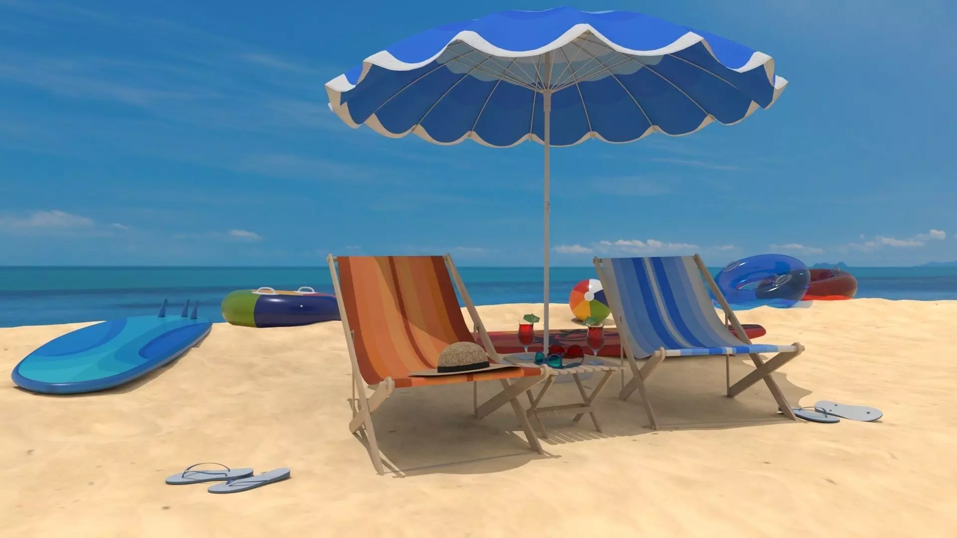 The Beach ring and ball 3D model_0