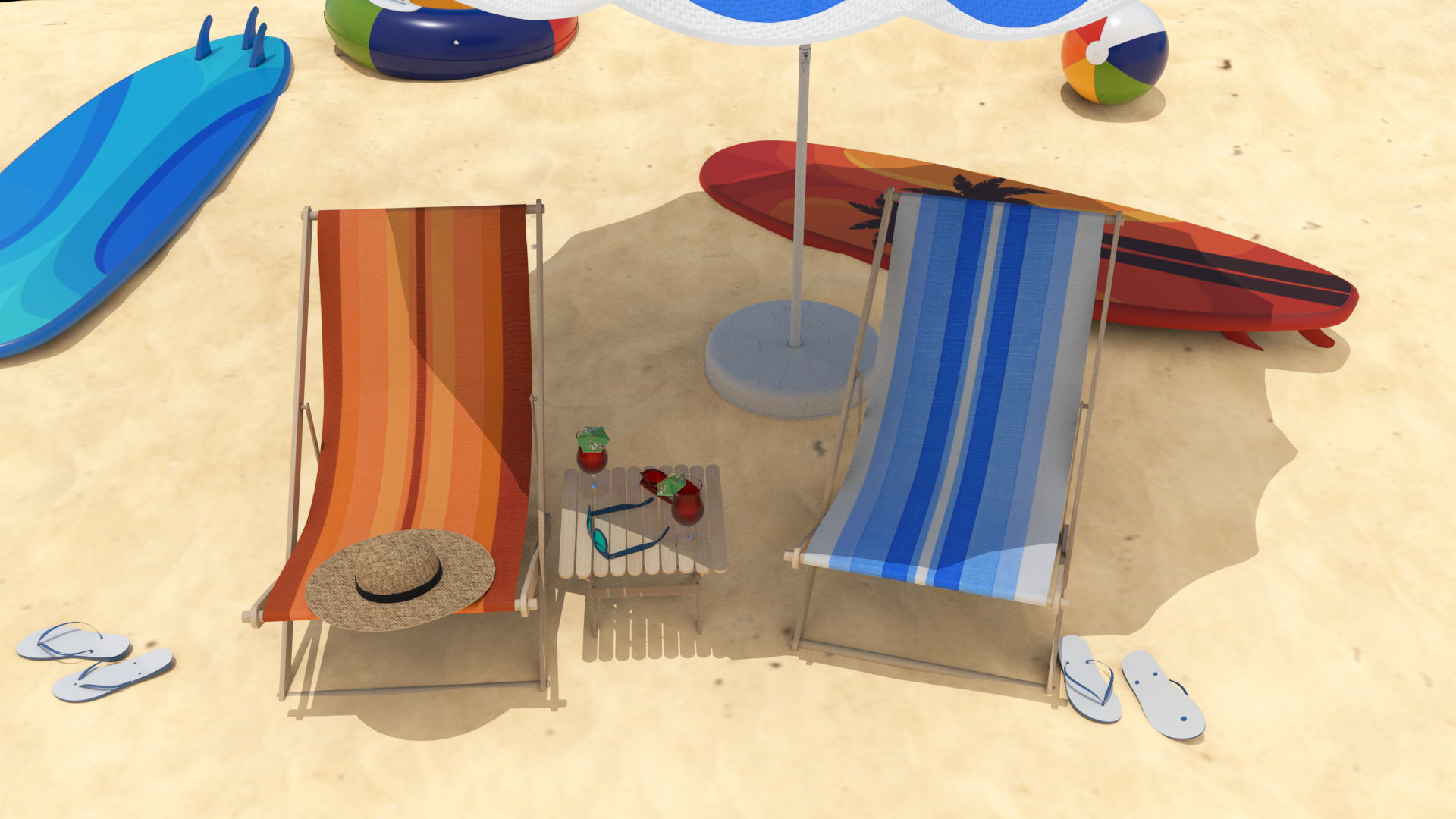 The Beach ring and ball 3D model_5