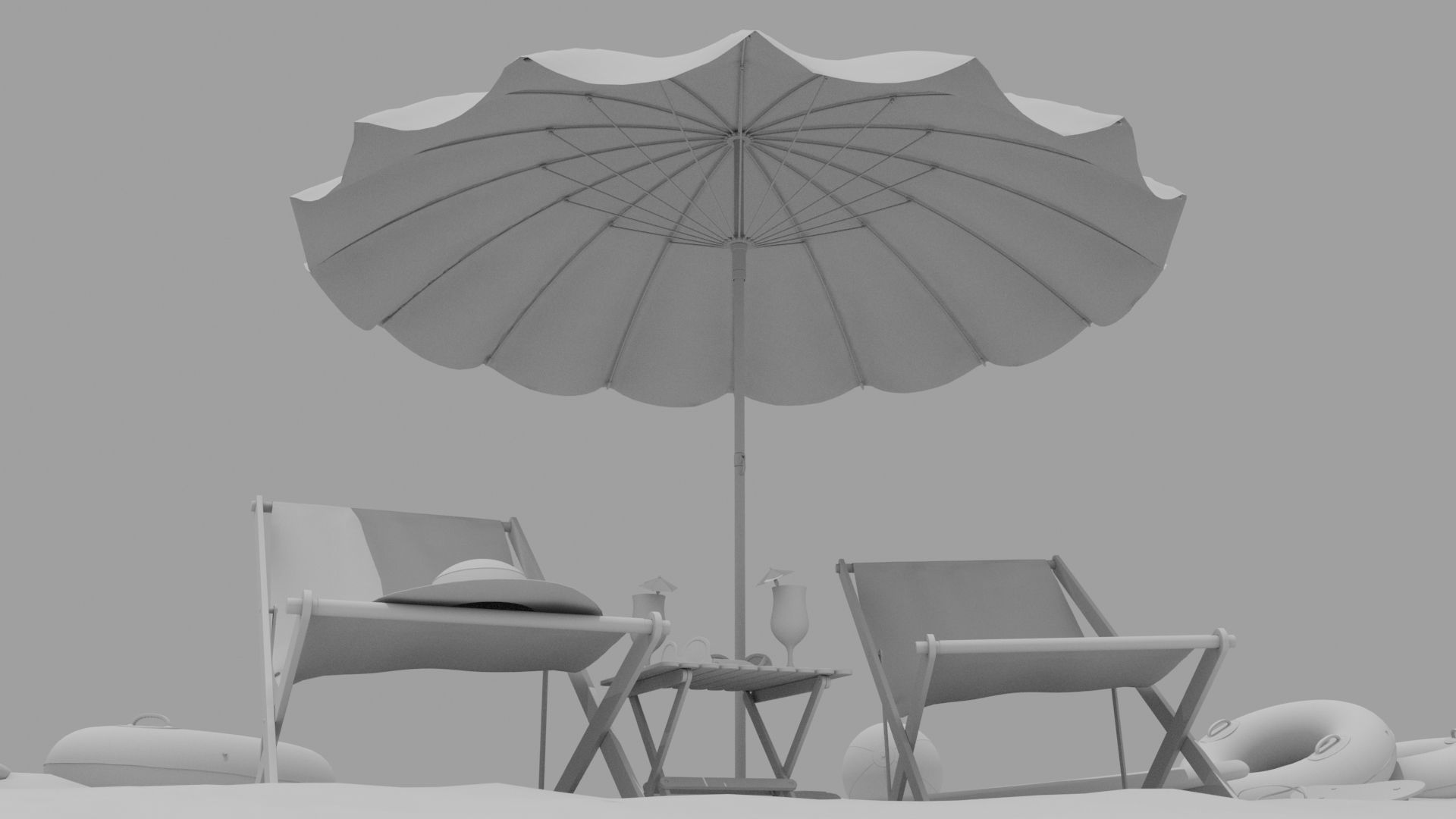 The Beach ring and ball 3D model_22