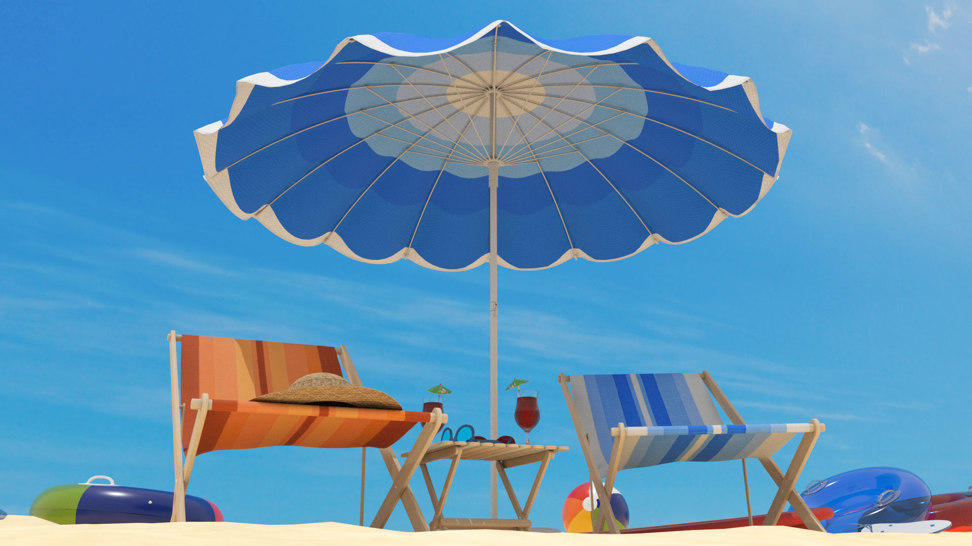 The Beach ring and ball 3D model_3