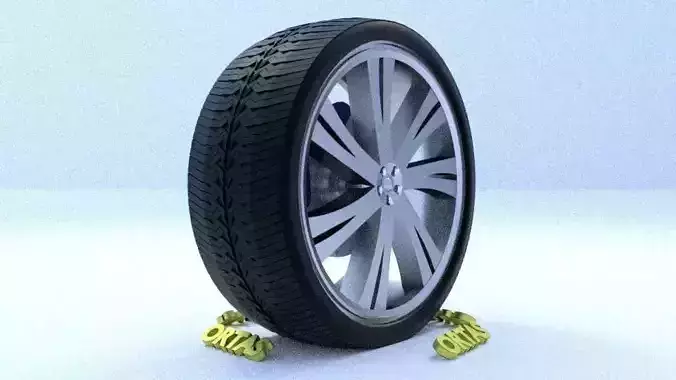 ORTAS CAR RIM 4 GAME READY RIM TIRE AND DISC 3D model