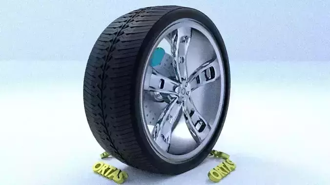 ORTAS CAR RIM 20 GAME READY RIM TIRE AND DISC 3D model
