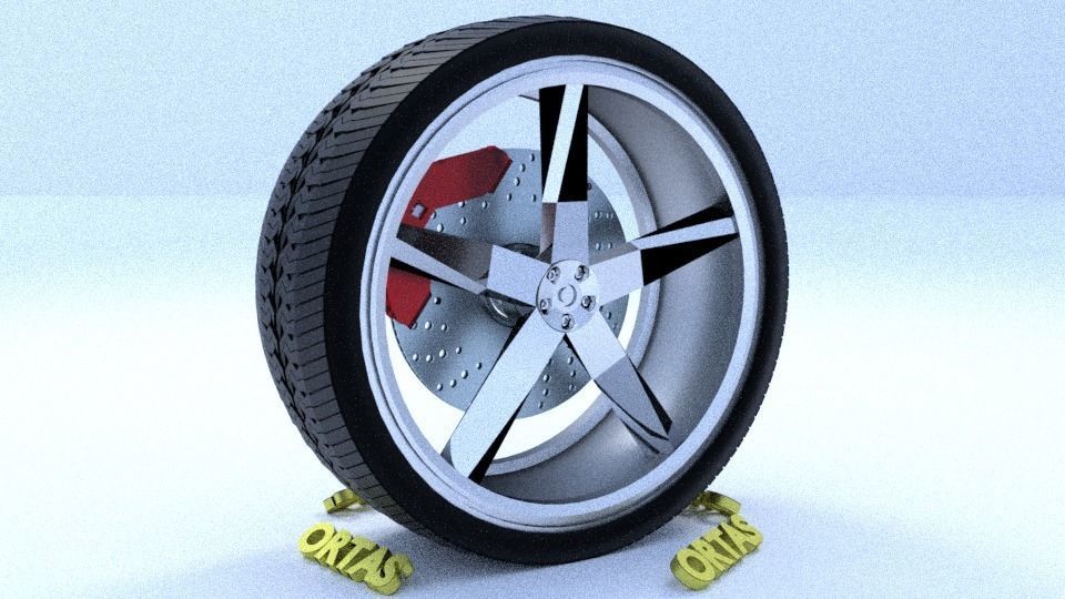 ORTAS CAR RIM 19 GAME READY RIM TIRE AND DISC 3D model_2