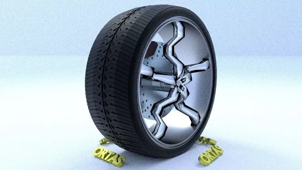 ORTAS CAR RIM 18 GAME READY RIM TIRE AND DISC 3D model_0