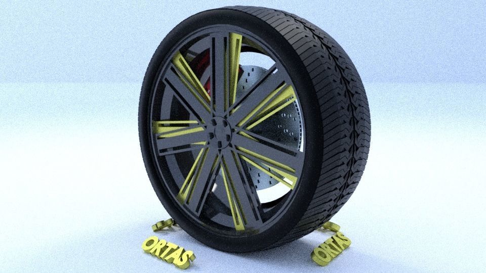 ORTAS CAR RIM 17 GAME READY RIM TIRE AND DISC 3D model_6
