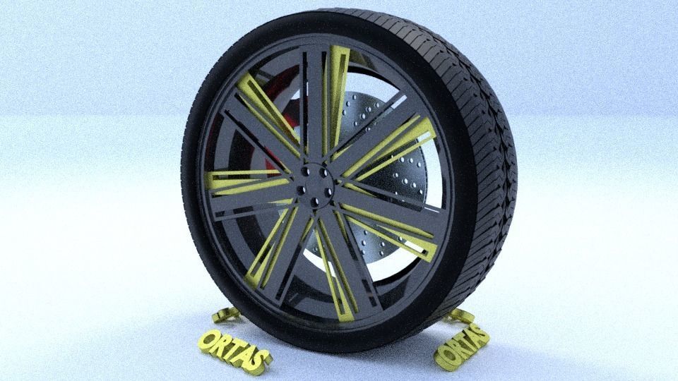 ORTAS CAR RIM 17 GAME READY RIM TIRE AND DISC 3D model_5
