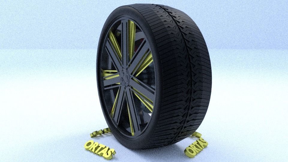 ORTAS CAR RIM 17 GAME READY RIM TIRE AND DISC 3D model_7