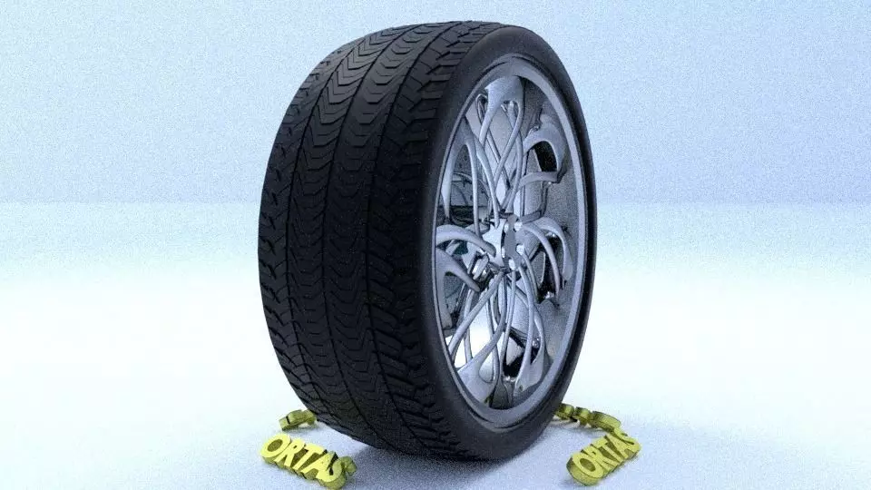 ORTAS CAR RIM 16 GAME READY RIM TIRE AND DISC 3D model_0