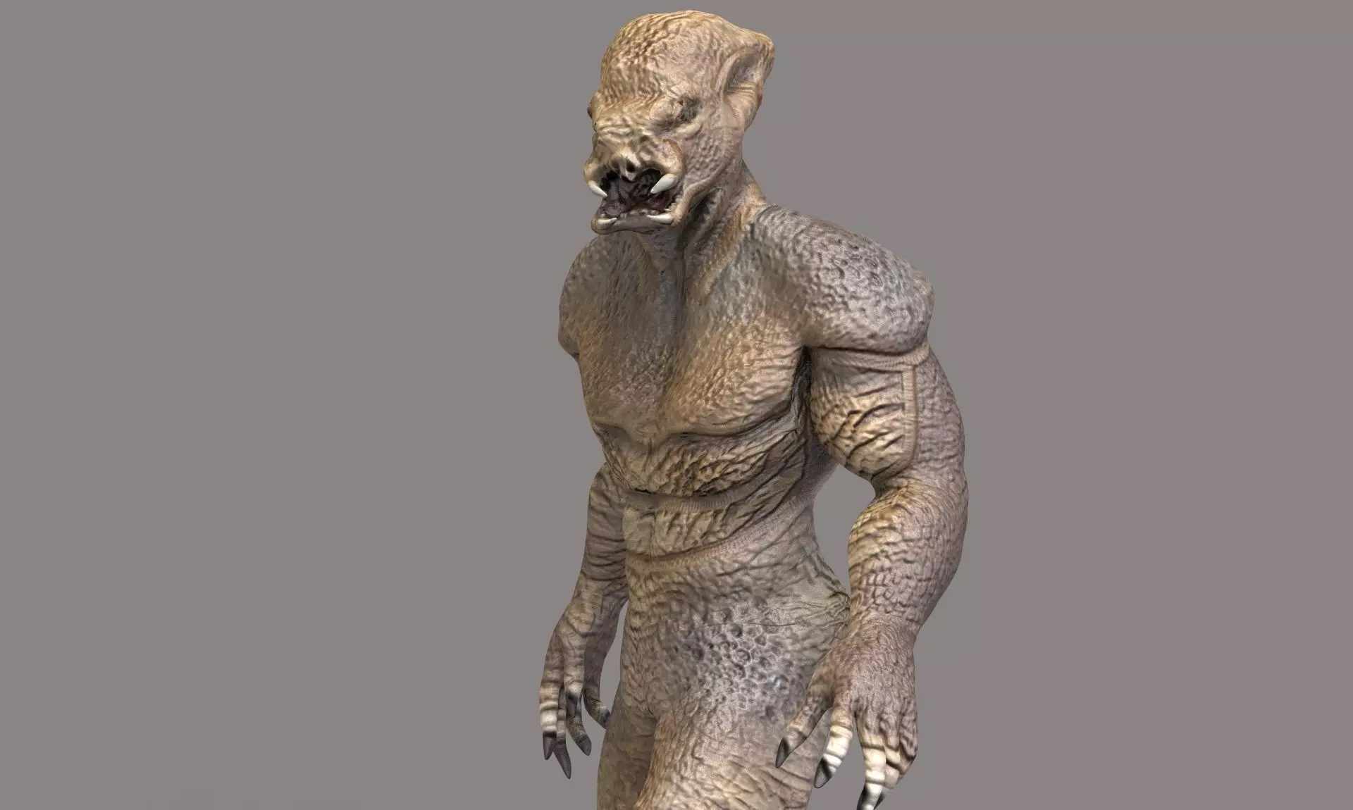 Monster 3 man Low-poly 3D model_0