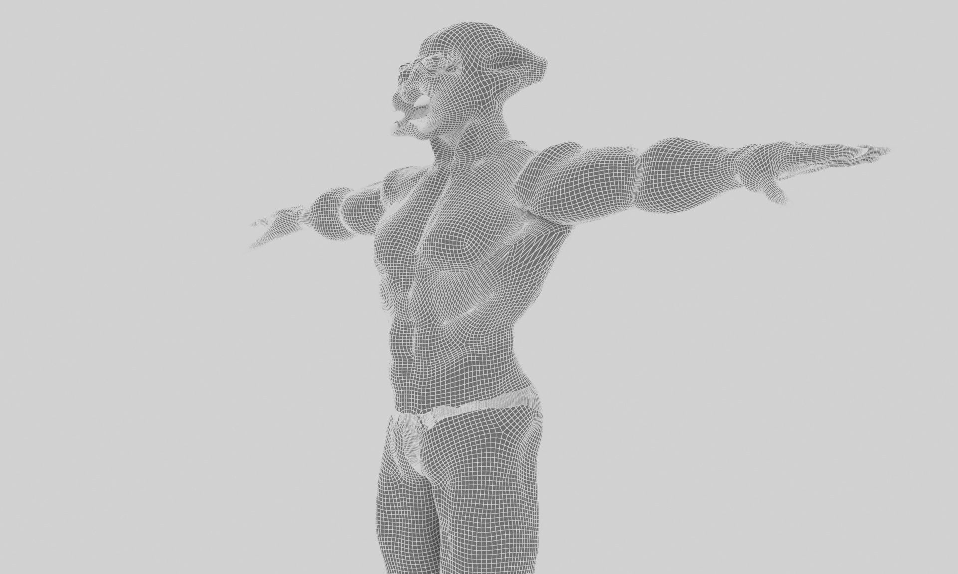 Monster 3 man Low-poly 3D model_10