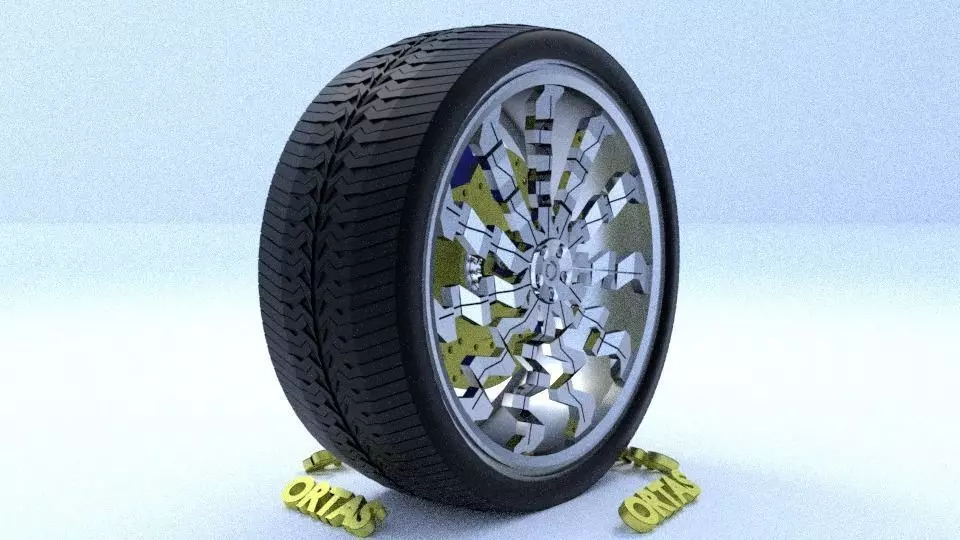 ORTAS CAR RIM 15 GAME READY RIM TIRE AND DISC 3D model_0