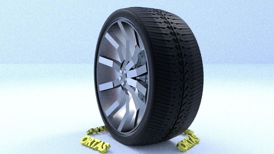 ORTAS CAR RIM 14 GAME READY RIM TIRE AND DISC 3D model_7