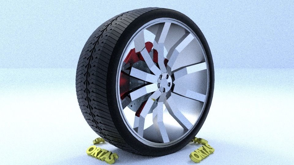 ORTAS CAR RIM 14 GAME READY RIM TIRE AND DISC 3D model_1