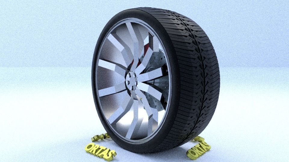 ORTAS CAR RIM 14 GAME READY RIM TIRE AND DISC 3D model_6